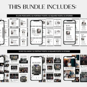 PLR/MRR +1100 Fitness Instagram Templates – Editable Canva Pack for Coaches